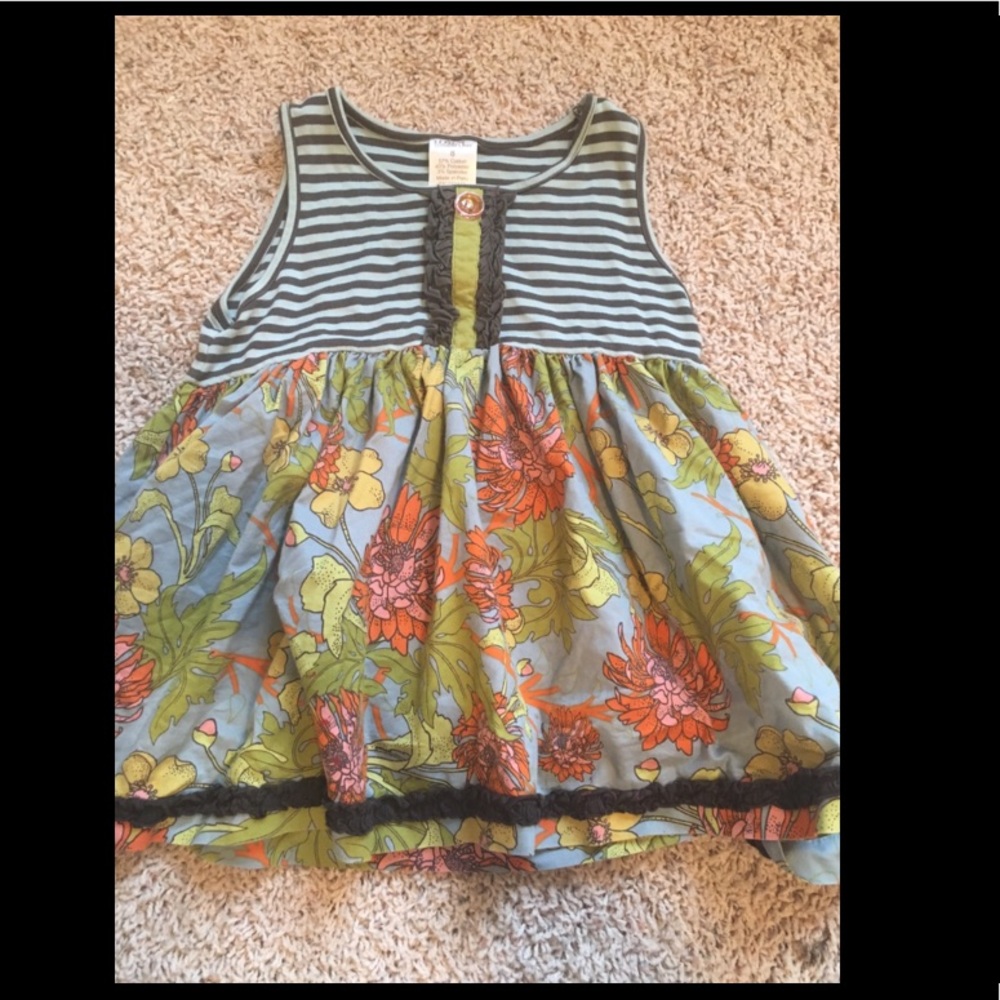 Girls striped and floral top